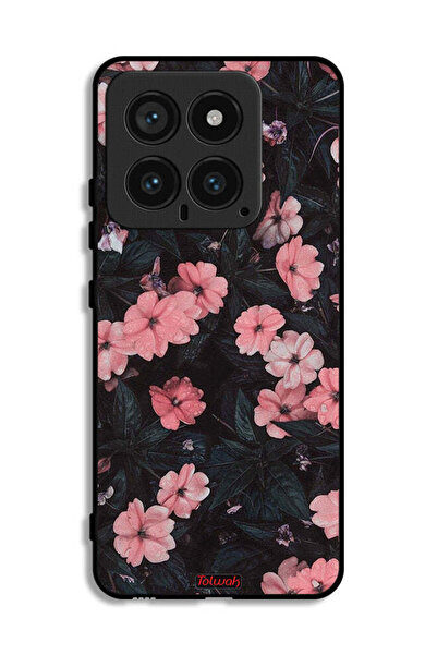 Tolwak غطاء حماية لهاتف شاومي 14 - لون الخوخ والورود الصغيرة