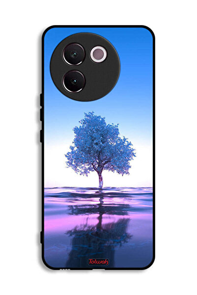 Tolwak غطاء حماية لهاتف Vivo V30e 5G بتصميم شجرة نيون وانعكاس مائي فني رقمي
