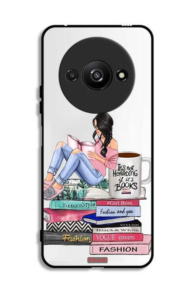 Tolwak Xiaomi Redmi A3 4G Protective Case Cover Girl And Fashion Books Art