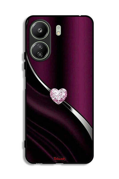 Tolwak غطاء حماية لهاتف شاومي ريدمي 13 سي بتصميم قلب ماسي