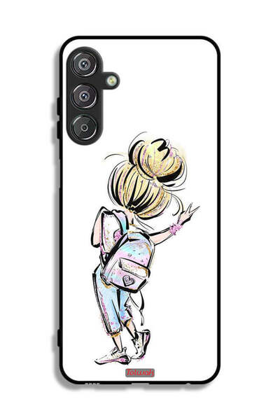 Tolwak غطاء حماية لهاتف سامسونج جالاكسي F15 5G، رسم فتاة العودة إلى المدرسة