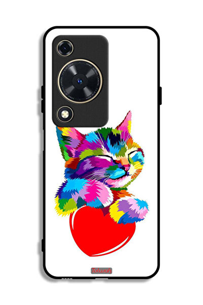 Tolwak غطاء حماية لهاتف هواوي إنجوي 70 بتصميم قطة ملونة