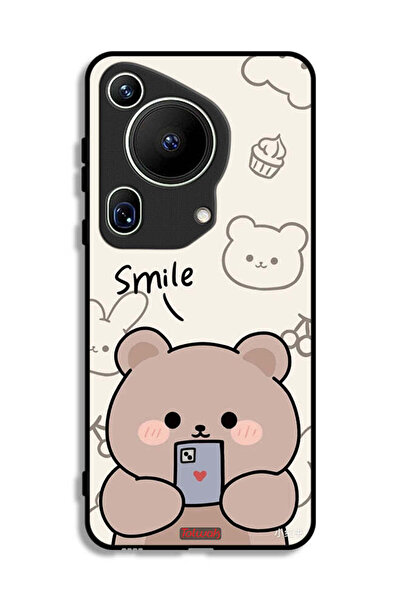 Tolwak غطاء حماية لهاتف هواوي بيورا 70 ألترا برسومات الدب المبتسم