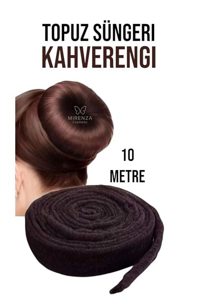 mirenza cosmetic Bun Sponge Brown 10 Meter Roll Model Hair Plumping Bun Making Apparatus