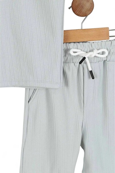 Ege Bebek Boy's Slim Fit Zipper Collar Shorts Stylish 5-6-7-8-9-10-11-12 Years Bottom Top Cool Set