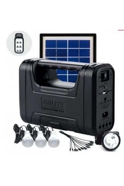 divendi-ro GD-Lite 1 solar kit equipped with USB devices with 3 LED bulbs