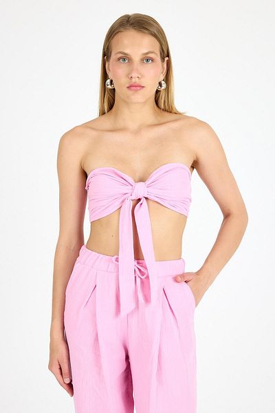 Polo State Women's Linen Crop Pink