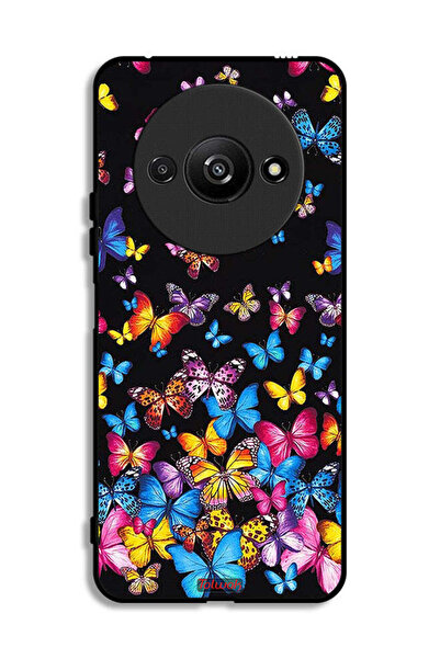 Tolwak Xiaomi Redmi A3 4G Protective Case Cover Colorful Butterflies