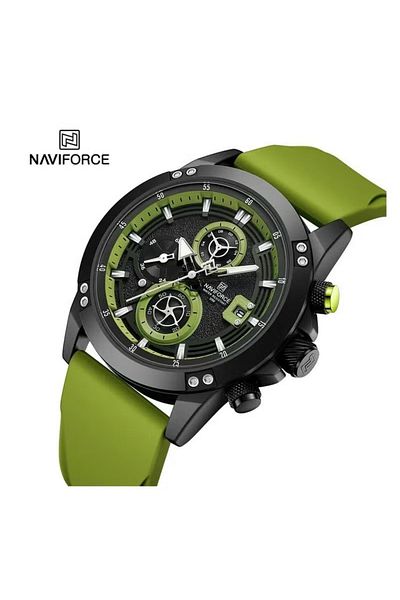 Naviforce Men's Analog Chronograph Watch with Silicone Strap
