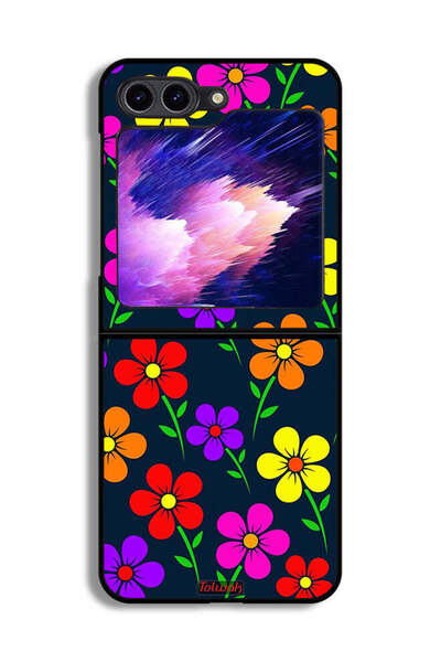 Tolwak غطاء حماية لهاتف Samsung Galaxy Z Flip6 - زهور ملونة
