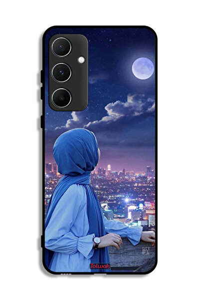 Tolwak Samsung Galaxy A55 5G Protective Case Cover Looking At Moon Hijab Girl