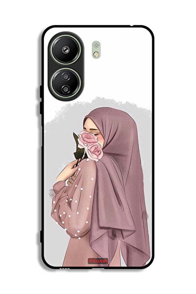 Tolwak غطاء حماية لهاتف شاومي ريدمي 13 سي برسومات فتاة تحمل ورودًا