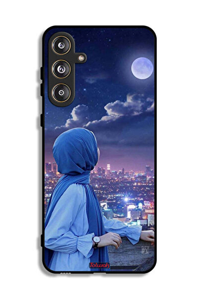 Tolwak Samsung Galaxy M55 5G Protective Case Cover Looking At Moon Hijab Girl