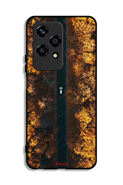 Tolwak غطاء حماية لهاتف Honor 200 Lite 5G بطبعة طريق في أشجار الخريف