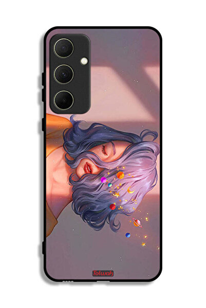 Tolwak Samsung Galaxy A35 5G Protective Case Cover Girl And Space Art