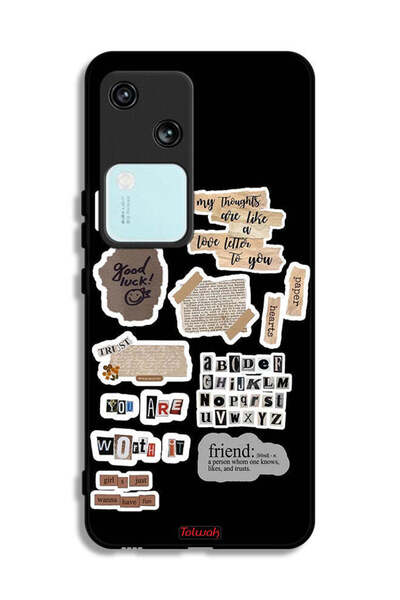 Tolwak غطاء حماية لهاتف Vivo S18 5G بملصقات عبارات الحظ السعيد