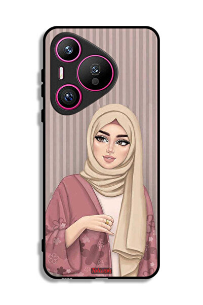 Tolwak غطاء حماية لهاتف هواوي بيورا 70 برسومات فتاة محجبة