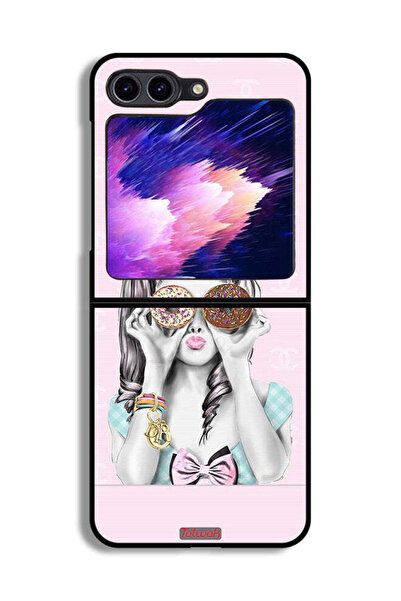 Tolwak غطاء حماية لهاتف Samsung Galaxy Z Flip6 يحمل قطعتين من الدونات