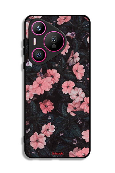Tolwak غطاء حماية لهاتف هواوي بيورا 70 - لون الخوخ والورود الصغيرة