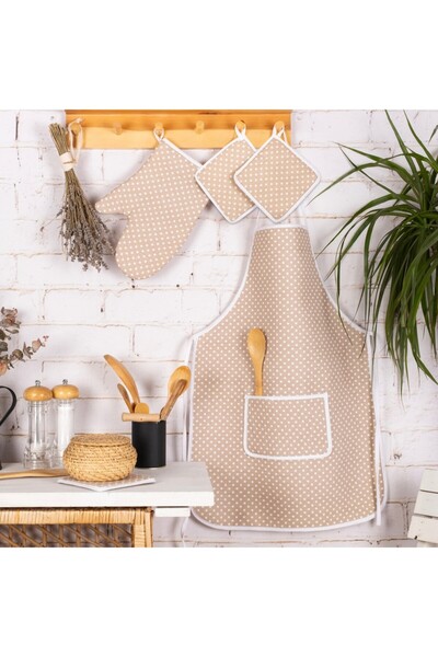 Woox Butico مجموعة مكونة من 3 قطع للمطبخ؛ مريلة المطبخ، قفازات الفرن، ومجموعة...