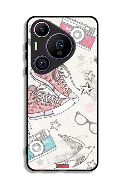 Tolwak غطاء حماية لهاتف هواوي بيورا 70 برو من القماش بتصميم حذاء وفن كاميرا