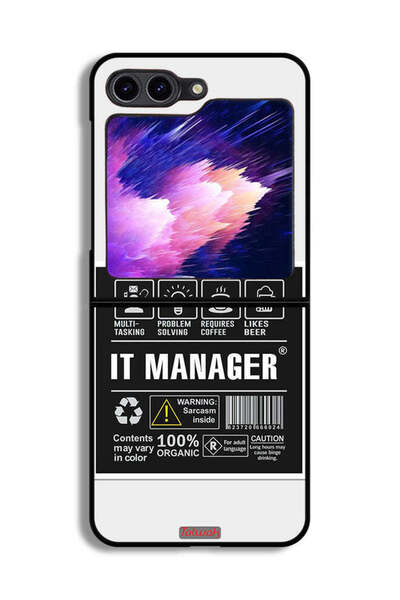 Tolwak غطاء حماية لجهاز Samsung Galaxy Z Flip6 - ملصق مدير تكنولوجيا المعلومات
