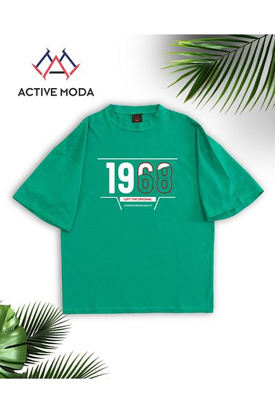 ACTIVE MODA -Men's Cotton Printed Loft the Original Short Sleeve Tshirt Oversize Large Size