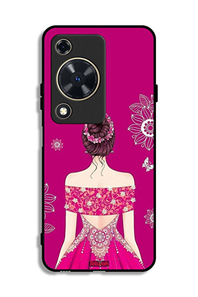 Tolwak غطاء حماية لهاتف هواوي إنجوي 70 بتصميم فتاة وزهور