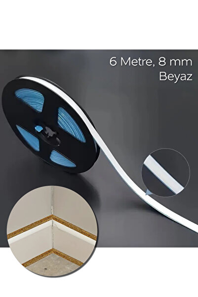 ARVALE 6 Metre Yapışkanlı Derz Bandı | Mutfak Fayans ve Lavabo Bandı - Beyaz