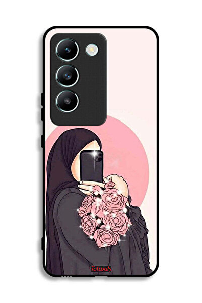 Tolwak غطاء حماية لهاتف Vivo Y100 4G بتصميم فن التقاط صور سيلفي مع حمل الزهور