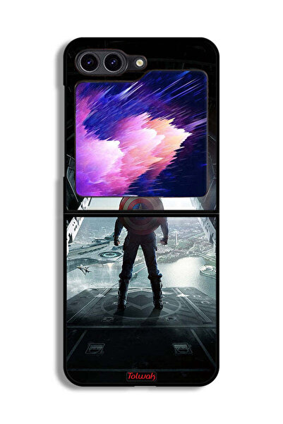 Tolwak غطاء حماية لهاتف Samsung Galaxy Z Flip6 بتصميم صورة كابتن أمريكا