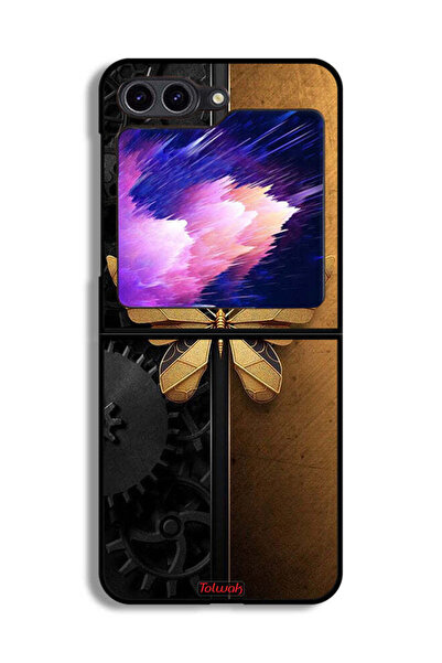 Tolwak غطاء حماية من الفولاذ بتصميم فراشة من سامسونج جالكسي Z Flip6