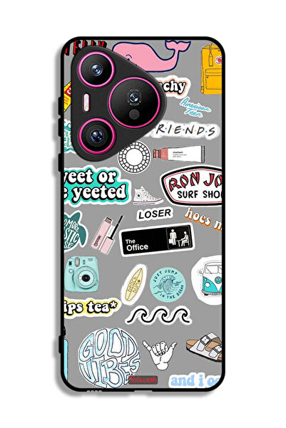 Tolwak غطاء حماية لهاتف هواوي بيورا 70 - ملصقات Good Vibes