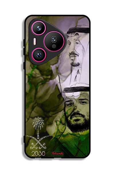 Tolwak غطاء حماية هواوي بيورا 70 - ملصق فني للملك سلمان وولي العهد محمد