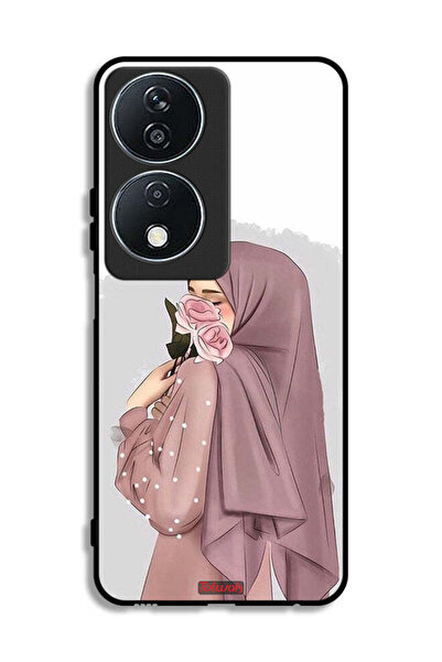Tolwak غطاء حماية لهاتف Honor X7b 5G بتصميم فتاة تحمل ورودًا