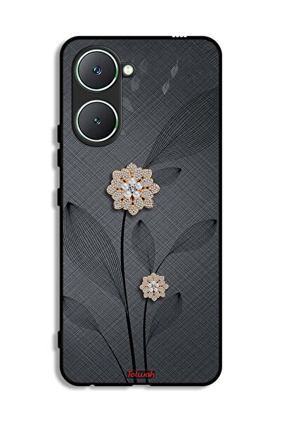 Tolwak غطاء حماية لهاتف Vivo Y03 4G برسومات زهور ماسية