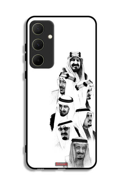 Tolwak غطاء حماية لهاتف سامسونج جالاكسي A35 5G، فن ملوك السعودية، أبيض وأسود