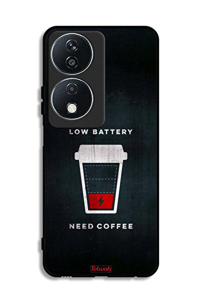 Tolwak غطاء حماية لهاتف Honor X7b 5G - بطارية منخفضة - يحتاج إلى قهوة