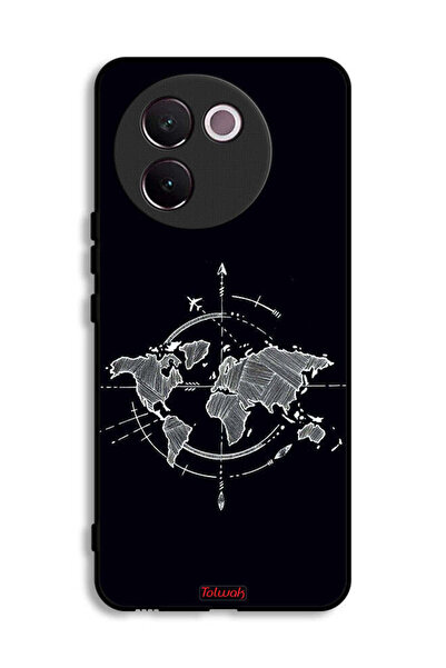 Tolwak غطاء حماية لهاتف Vivo V30e 5G برسومات البوصلة