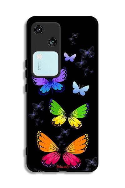Tolwak Vivo V30 5G Protective Case Cover Colorful Butterflies