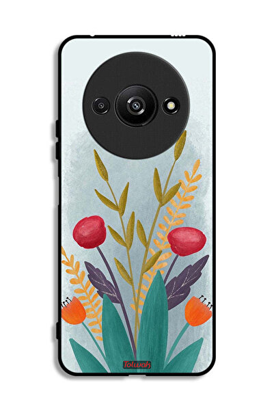 Tolwak Xiaomi Redmi A3 4G Protective Case Cover Plants Drawing Art