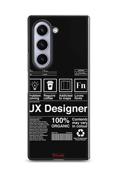 Tolwak غطاء حماية لهاتف Samsung Galaxy Z Fold6، ملصق مصمم تجربة المستخدم