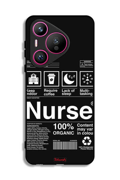 Tolwak غطاء حماية لهاتف هواوي بيورا 70 - ملصق ممرضة