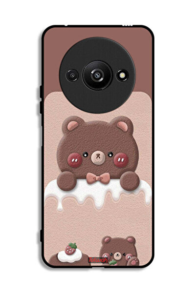 Tolwak Xiaomi Redmi A3 4G Protective Case Cover Bear Strawberry
