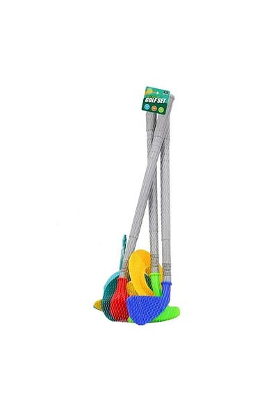 dalimag Set Mini Golf Interactive Pentru Copii, 3 Crose si 2 Mingi, 2 Gauri, 2 Popice, 49 cm, +3 ani, Dalima