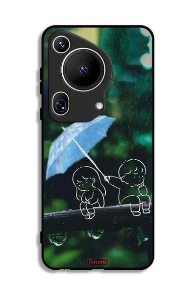 Tolwak غطاء حماية فائق من هواوي بيورا 70 بتصميم زوجين من الفن التجريدي