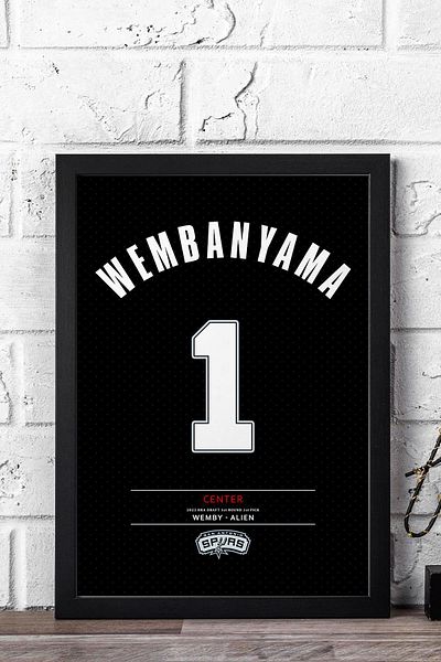 Saturn Victor Wembanyama Framed Picture - NBA San Antonio Spurs Jersey