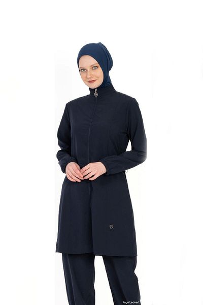 allsea Navy Blue Full Covered Hijab Swimsuit – Zippered C5T5N06
