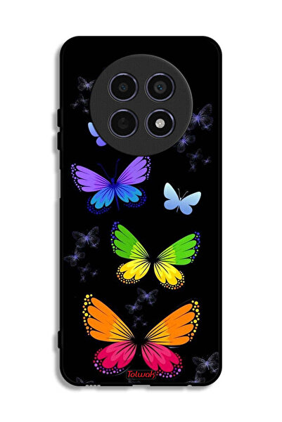 Tolwak Realme 12 5G Protective Case Cover Colorful Butterflies