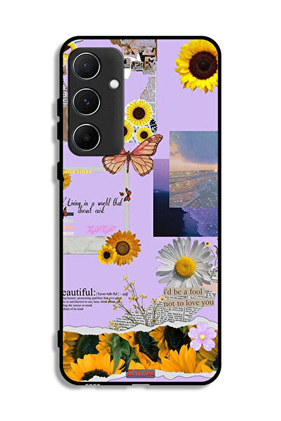 Tolwak Samsung Galaxy A55 5G Protective Case Cover Beautiful Sunflower Stickers